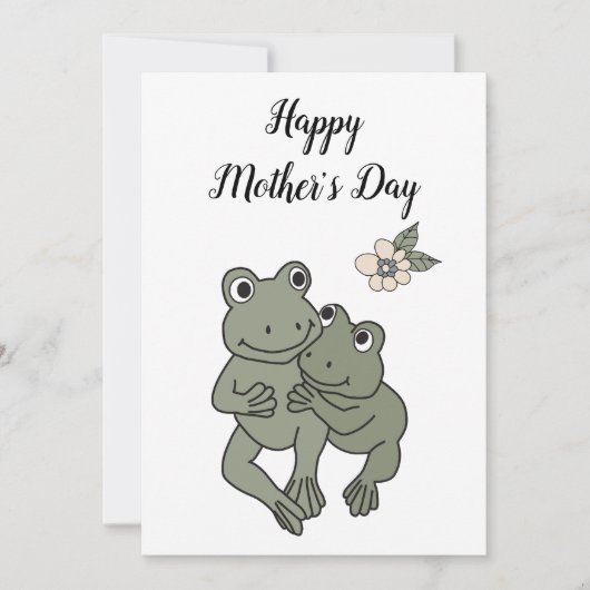 Moederdag Kaart Mama Frog en baby (Voorkant)
