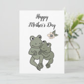 Moederdag Kaart Mama Frog en baby (Staand voorkant)