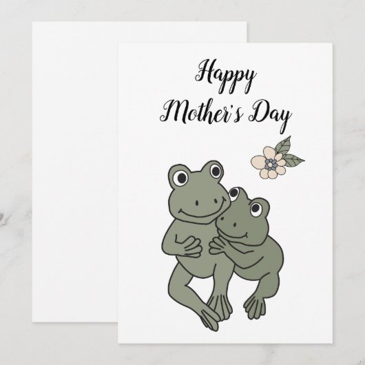 Moederdag kaart Mama Kikker en baby (Voorkant / Achterkant)