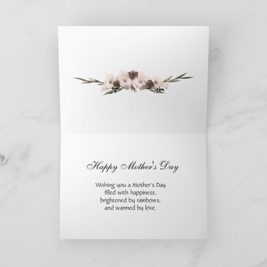 Moederdag kaart met antiek roos (Binnen)