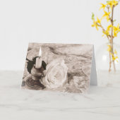 Moederdag kaart met antiek roos (Gele Bloem)