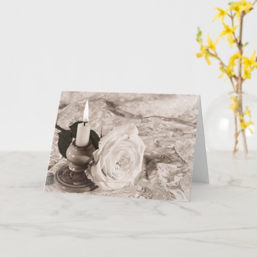 Moederdag kaart met antiek roos (Gele Bloem)