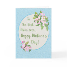 Moederdag Kaart met Apple Blossom op Sky Blue