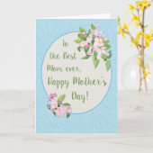 Moederdag Kaart met Apple Blossom op Sky Blue (Gele Bloem)