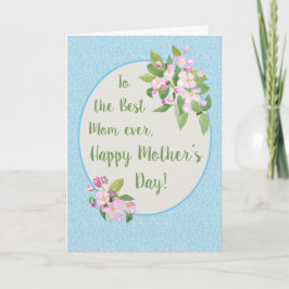 Moederdag Kaart met Apple Blossom op Sky Blue