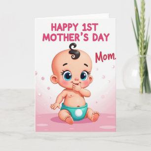 Moederdag kaart met babyschattje