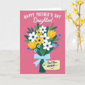 Moederdag kaart met beste moeder ooit tekst (Gele Bloem)