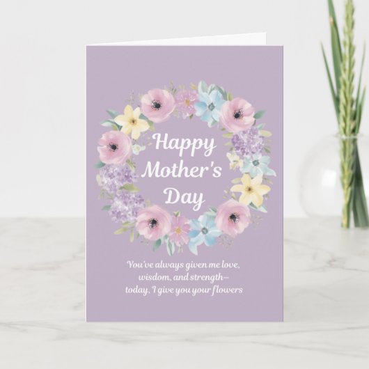 Moederdag kaart met bloemen (Voorkant)