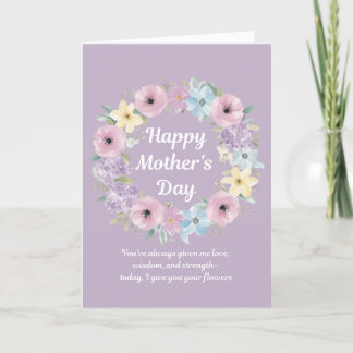 Moederdag kaart met bloemen