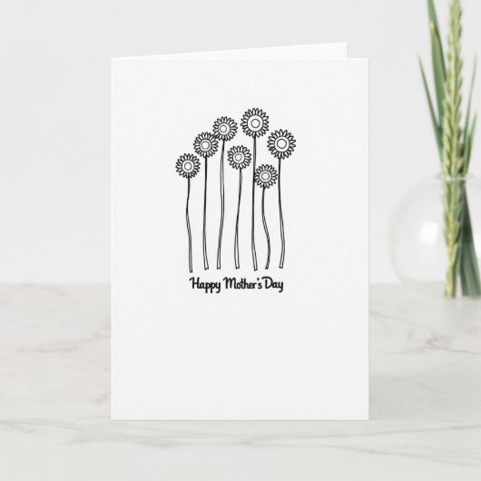 Moederdag kaart met bloemen ontwerp (Voorkant)