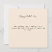 Moederdag kaart met bloementuin vrouw en kind (Achterkant)