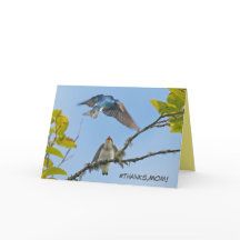 Moederdag kaart met boomzwaluwen