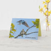 Moederdag kaart met boomzwaluwen (Gele Bloem)