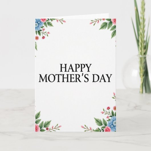 Moederdag Kaart met botanisch ontwerp (Voorkant)