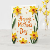 Moederdag kaart met confetti (Gele Bloem)