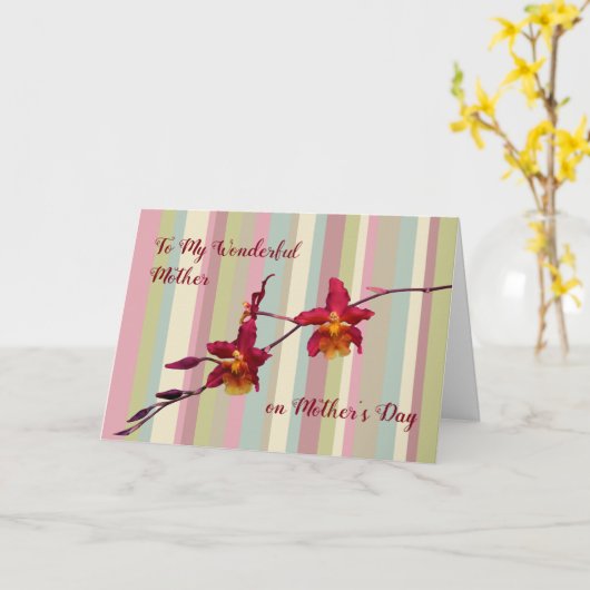 Moederdag Kaart met Cranberry Orchids (Gele Bloem)