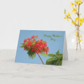 Moederdag Kaart met een Royal Pooverana Flower (Gele Bloem)