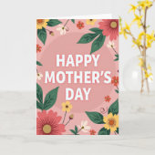 Moederdag Kaart met folie versiering (Gele Bloem)