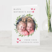 MOEDERDAG KAART met foto MET HARTEN EN bladeren (Voorkant)