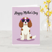 Moederdag kaart met hond met zonnebril (Gele Bloem)
