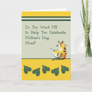 Moederdag Kaart met humoristisch kat