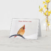 Moederdag Kaart met kardinaal (Gele Bloem)