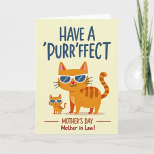 Moederdag kaart met katten met oranje vacht