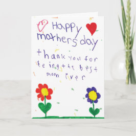 Moederdag Kaart met Kinder kunst