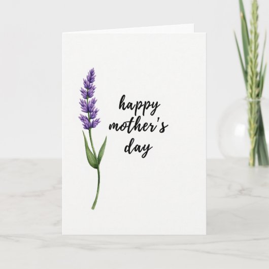 Moederdag kaart met lavendel kunst (Voorkant)
