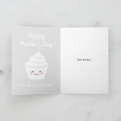 Moederdag kaart met leuke glimlachende cupcake (Binnen)