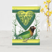 Moederdag kaart met Love Bird (Gele Bloem)