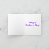 Moederdag Kaart met meisje in Paarse jurk (Binnen)