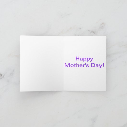 Moederdag Kaart met meisje in Paarse jurk (Binnen)