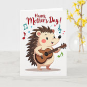 Moederdag kaart met muziek (Gele Bloem)