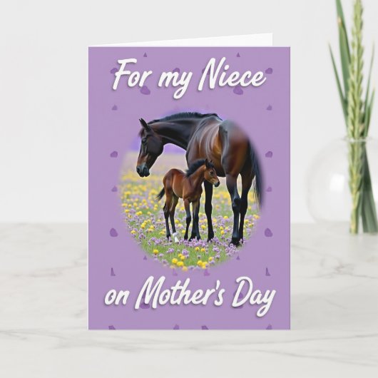Moederdag kaart met paard (Voorkant)