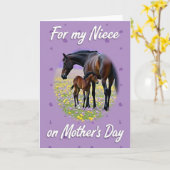 Moederdag kaart met paard (Gele Bloem)