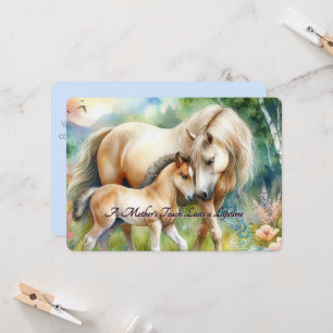 Moederdag kaart met paard en veulen
