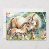 Moederdag kaart met paard en veulen (Voorkant)