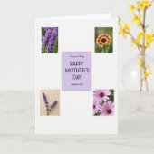 Moederdag kaart met paarse bloem (Gele Bloem)