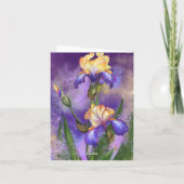 Moederdag Kaart met Paarse Iris Flowers (Achterkant)