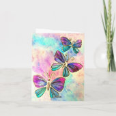 Moederdag Kaart met Paarse roze butterflies (Achterkant)