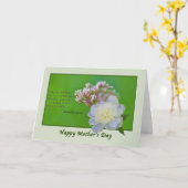 Moederdag Kaart met roze en witte bloemen (Gele Bloem)