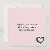 Moederdag kaart met roze harten en groene tekst (Achterkant)