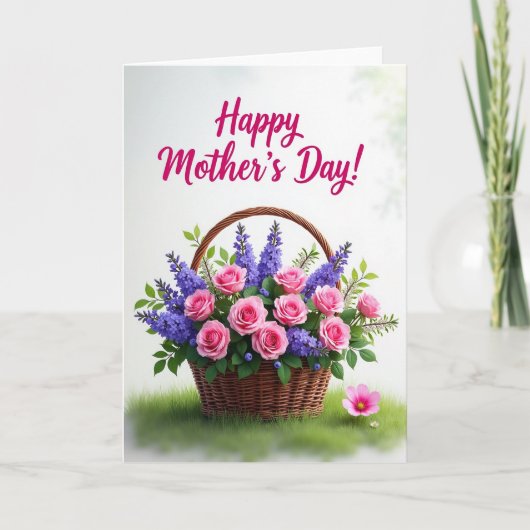 Moederdag kaart met rozen (Voorkant)