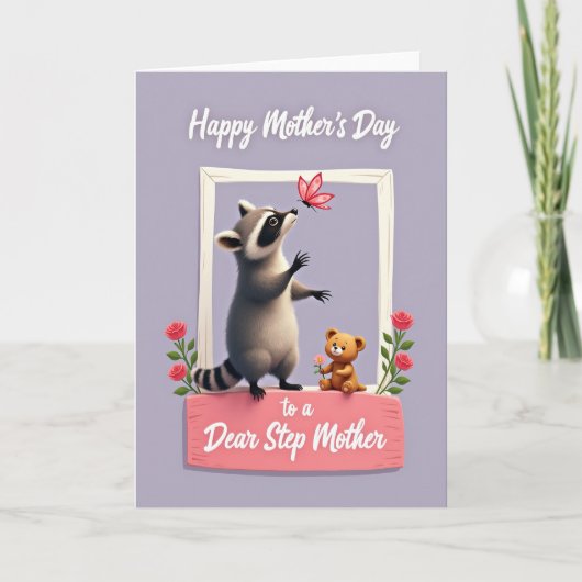 Moederdag kaart met schattig dier (Voorkant)