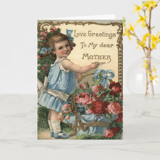  Moederdag Kaart met Schattige Moedergedicht (Gele Bloem)