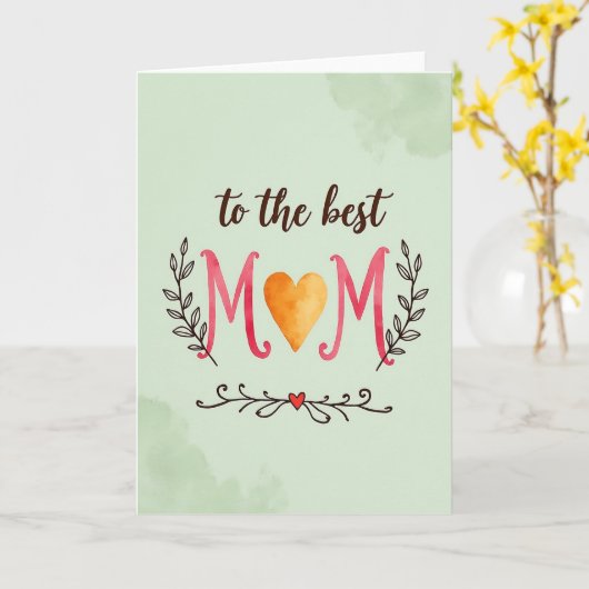 Moederdag Kaart Met Script Voor Kinderen (Gele Bloem)