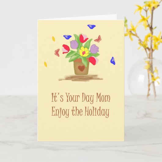 Moederdag Kaart met speciale Humoureuze boodschap (Gele Bloem)