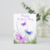 Moederdag kaart met vlinders (Staand voorkant)
