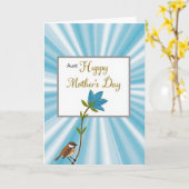 Moederdag kaart met vogel (Gele Bloem)